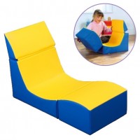 Sezlong Ergonomic pentru lectura copii Comfy Sofa din spuma poliuretanica - Ergo Vari cu soft touch rabatabil transformabil- Galben Albastru Sezlong Ergonomic pentru lectura copii Comfy Sofa din spuma poliuretanica - Ergo Vari cu soft touch rabatabil transformabil- Galben Albastru